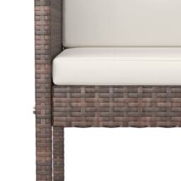 Berkfield Home Beautiful 7 Piece Garden Bar Set with Cushions Brown Poly Rattan - thumbnail 6