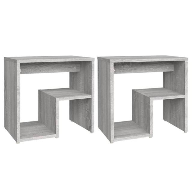 Berkfield Home Bed Cabinets 2 pcs Grey Sonoma 40x30x40 cm Engineered Wood - Size: 40 x 30 x 40 cm - image 1