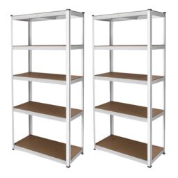 Monstershop 2 x White Racking Units 90 x 40 x 180 - thumbnail 1