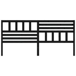 Berkfield Home Bed Headboard Black 206x4x100 cm Solid Wood Pine - Size: 206 x 4 x 100 cm - thumbnail 4