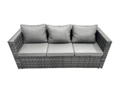 Fimous 6 Seater Patio Lounge Sofa Set with 2 Side Table in Dark Grey - thumbnail 4