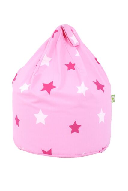 Bean Lazy Women's Cotton Pink Stars Bean Bag Large Size - image 1