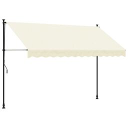 Berkfield Home Retractable Awning Cream 300x150 cm Fabric & Steel - thumbnail 2