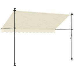 Berkfield Home Retractable Awning Cream 300x150 cm Fabric & Steel - thumbnail 5