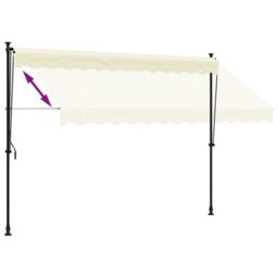 Berkfield Home Retractable Awning Cream 300x150 cm Fabric & Steel - thumbnail 6