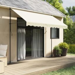 Berkfield Home Retractable Awning Cream 300x150 cm Fabric & Steel
