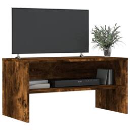 Berkfield Home TV Cabinet Smoked Oak 80x40x40 cm Engineered Wood in Brown - Size: 80 x 40 x 40 cm - thumbnail 1