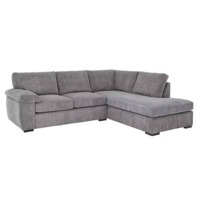 SNUG FURNITURE BIRMINGHAM LTD Monroe Amalfi Jumbo Cord Right Hand Corner Sofa in Grey - image 1