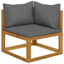 Berkfield Home 2-seater Garden Bench with Dark Grey Cushions (UK/IE/FI/NO only) in Brown - thumbnail 2