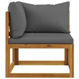 Berkfield Home 2-seater Garden Bench with Dark Grey Cushions (UK/IE/FI/NO only) in Brown - thumbnail 4