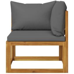 Berkfield Home 2-seater Garden Bench with Dark Grey Cushions (UK/IE/FI/NO only) in Brown - thumbnail 3