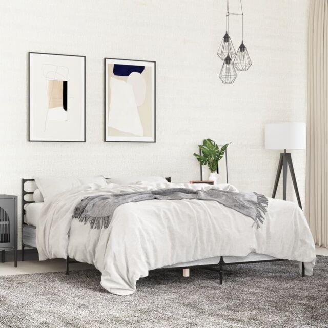 Berkfield Home Bed Frame without Mattress Grey Sonoma 140x190 cm - image 1