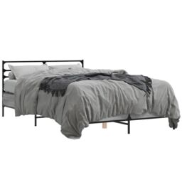 Berkfield Home Bed Frame without Mattress Grey Sonoma 140x190 cm - thumbnail 2