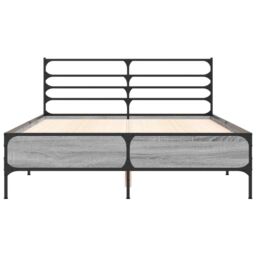 Berkfield Home Bed Frame without Mattress Grey Sonoma 140x190 cm - thumbnail 4
