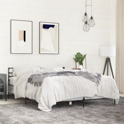 Berkfield Home Bed Frame without Mattress Grey Sonoma 140x190 cm - thumbnail 1
