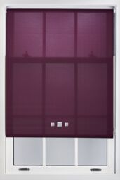 Furnished Daylight Roller Blinds with Triple Square Eyelets - Trimmable Window Shade in Aubergine - Size: 150 cm width x 210 cm drop - thumbnail 1