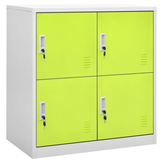 Berkfield Home Locker Cabinet Light Grey & Green 90x45x92.5 cm Steel - image 1