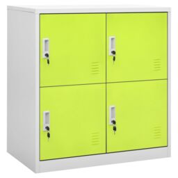Berkfield Home Locker Cabinet Light Grey & Green 90x45x92.5 cm Steel