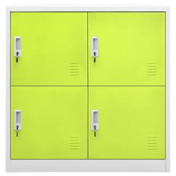 Berkfield Home Locker Cabinet Light Grey & Green 90x45x92.5 cm Steel - thumbnail 2