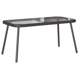 Berkfield Home Coffee Table Black 90x45x42 cm Poly Rattan - Size: 90 x 45 x 42 cm - thumbnail 2