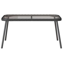 Berkfield Home Coffee Table Black 90x45x42 cm Poly Rattan - Size: 90 x 45 x 42 cm - thumbnail 5