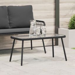 Berkfield Home Coffee Table Black 90x45x42 cm Poly Rattan - Size: 90 x 45 x 42 cm - thumbnail 1