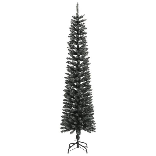 Berkfield Home Artificial Slim Christmas Tree with Stand Green 240 cm PVC - image 1