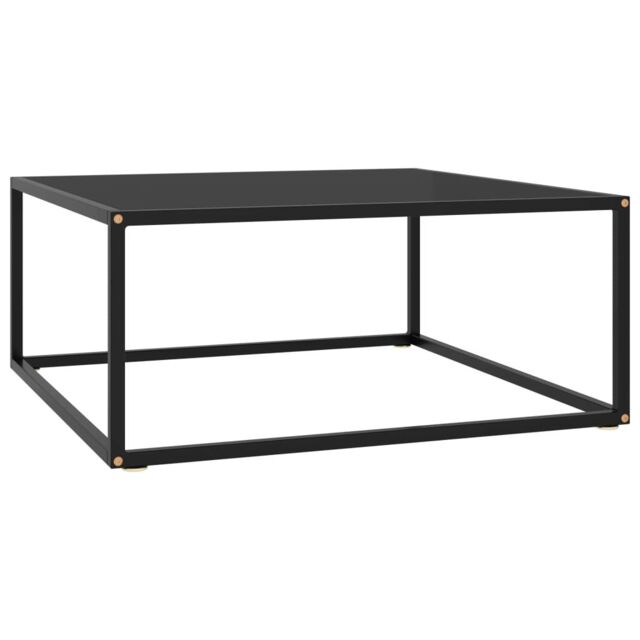 Berkfield Home Coffee Table Black with Black Glass 80x80x35 cm - Size: 80 x 80 x 35 cm - image 1
