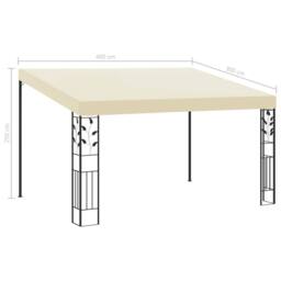 Berkfield Home Durable Wall-mounted Gazebo 4x3x2.5 m Cream in Beige - thumbnail 6