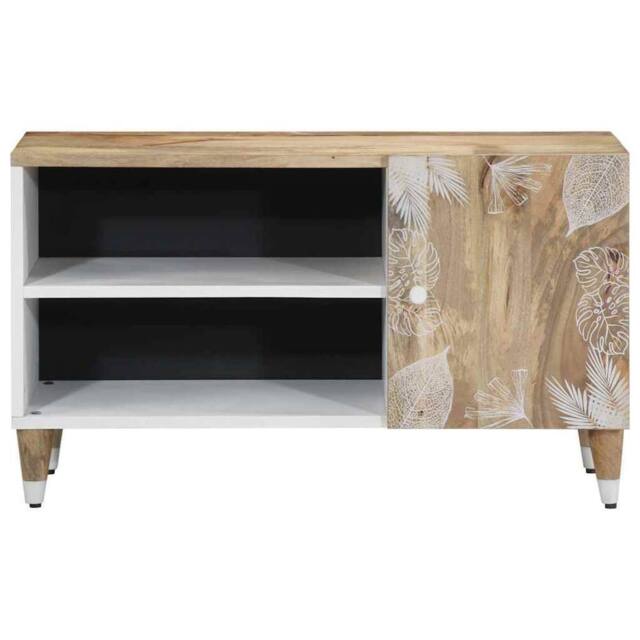 Berkfield Home TV Cabinet 80x31.5x46 cm Solid Wood Mango in Brown - image 1