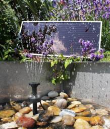 Primrose Solar Powered Water Fountain Pump Kit with LED Lights 300LPH in White - thumbnail 3