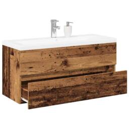 Berkfield Home Sink Cabinet with Built-in Basin Old Wood 101x39.5x49 cm in Brown - thumbnail 2