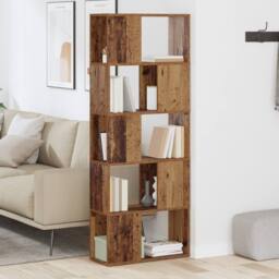 Berkfield Home TV Stand Old wood Engineered wood 60 x 24 x 155 cm TV Stand in Brown - thumbnail 4