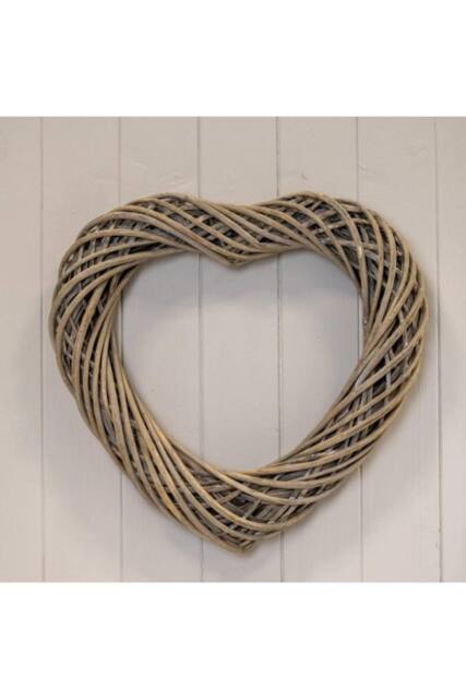 KDMD Grey Heart Thick Willow Wreath - 40mm - image 1