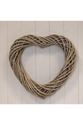 KDMD Grey Heart Thick Willow Wreath - 40mm - thumbnail 1