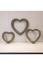 KDMD Grey Heart Thick Willow Wreath - 40mm - thumbnail 2