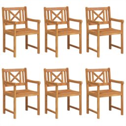 Berkfield Home Garden Chairs 6 pcs 56x55.5x90 cm Solid Wood Acacia in Brown - thumbnail 2
