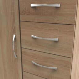 Ready Assembled 2 U Hampshire 1 Door 5 Drawer Childrens Wardrobe (Ready Assembled) in Light Oak - thumbnail 4