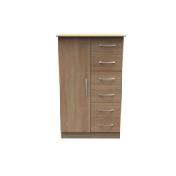 Ready Assembled 2 U Hampshire 1 Door 5 Drawer Childrens Wardrobe (Ready Assembled) in Light Oak - thumbnail 1
