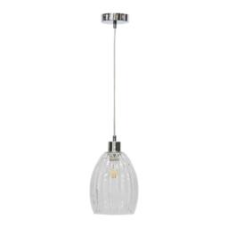 First Choice Lighting Set of 2 Birch - Clear Fluted Glass with Chrome Pendant Fittings - thumbnail 2