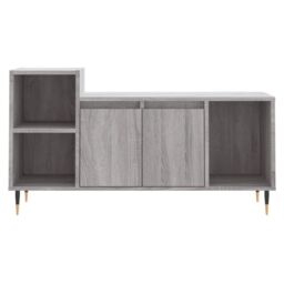Berkfield Home TV Cabinet Grey Sonoma 100x35x55 cm Engineered Wood - Size: 100 x 35 x 55 cm - thumbnail 5