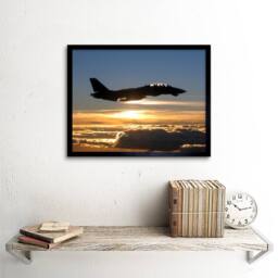 "Artery8 US Navy F14D Tomcat Fighter Jet Silhouette 12x16"" Framed Art Print in Blue - Size: W12"" x H16""" - thumbnail 2
