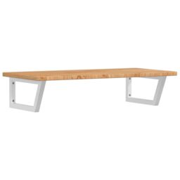 Berkfield Home Basin Shelf Wall Mounted Steel & Solid Wood Oak in Brown - thumbnail 2