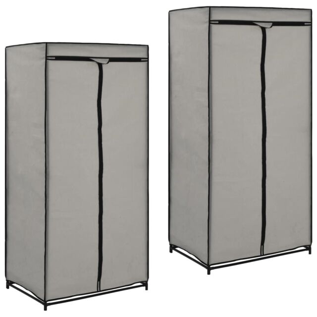 Berkfield Home Wardrobes 2 pcs Grey 75x50x160 cm - Size: 75 x 50 x 160 cm - image 1