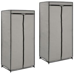 Berkfield Home Wardrobes 2 pcs Grey 75x50x160 cm - Size: 75 x 50 x 160 cm - thumbnail 1
