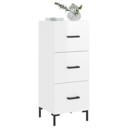 Berkfield Home Sideboard High Gloss White 34.5x34x90 cm Engineered Wood - thumbnail 3