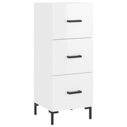 Berkfield Home Sideboard High Gloss White 34.5x34x90 cm Engineered Wood - thumbnail 2