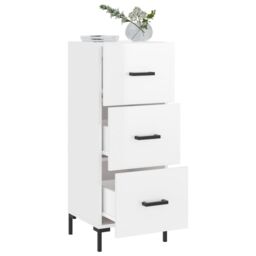 Berkfield Home Sideboard High Gloss White 34.5x34x90 cm Engineered Wood - thumbnail 4
