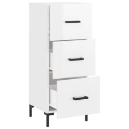 Berkfield Home Sideboard High Gloss White 34.5x34x90 cm Engineered Wood - thumbnail 5