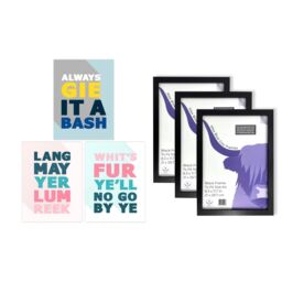 Artery8 A4 Wall Art & Frame Set of 3 Scottish Sayings Good Wish Motivational - thumbnail 5